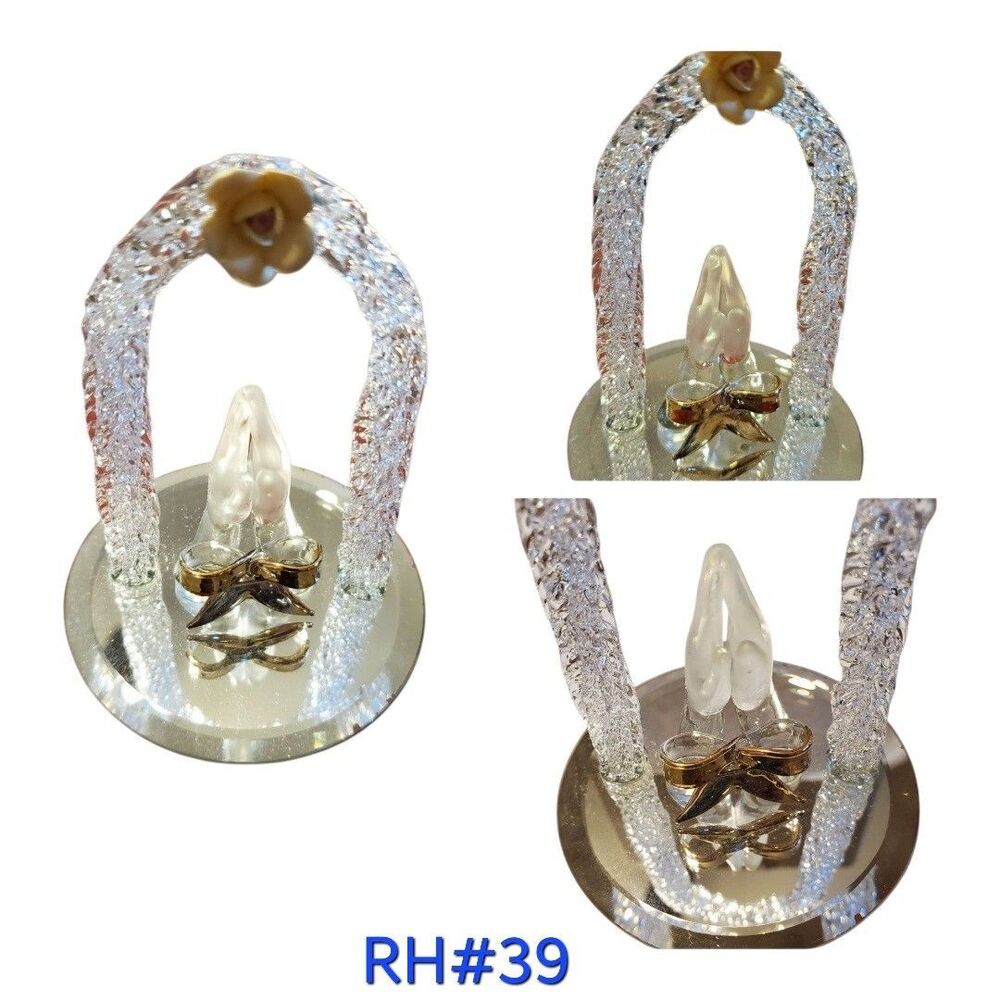 Praying Hands Spun Glass W/24kt Gold Plate - RH#39